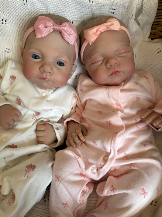 twin reborn baby girl dolls Isla and iris