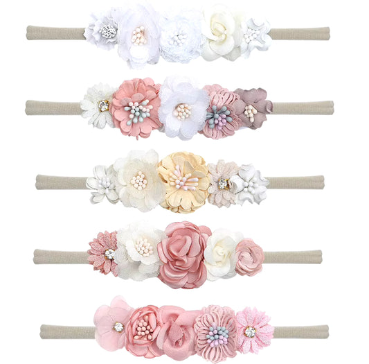 Reborn Doll 5 Pack of Floral Headbands