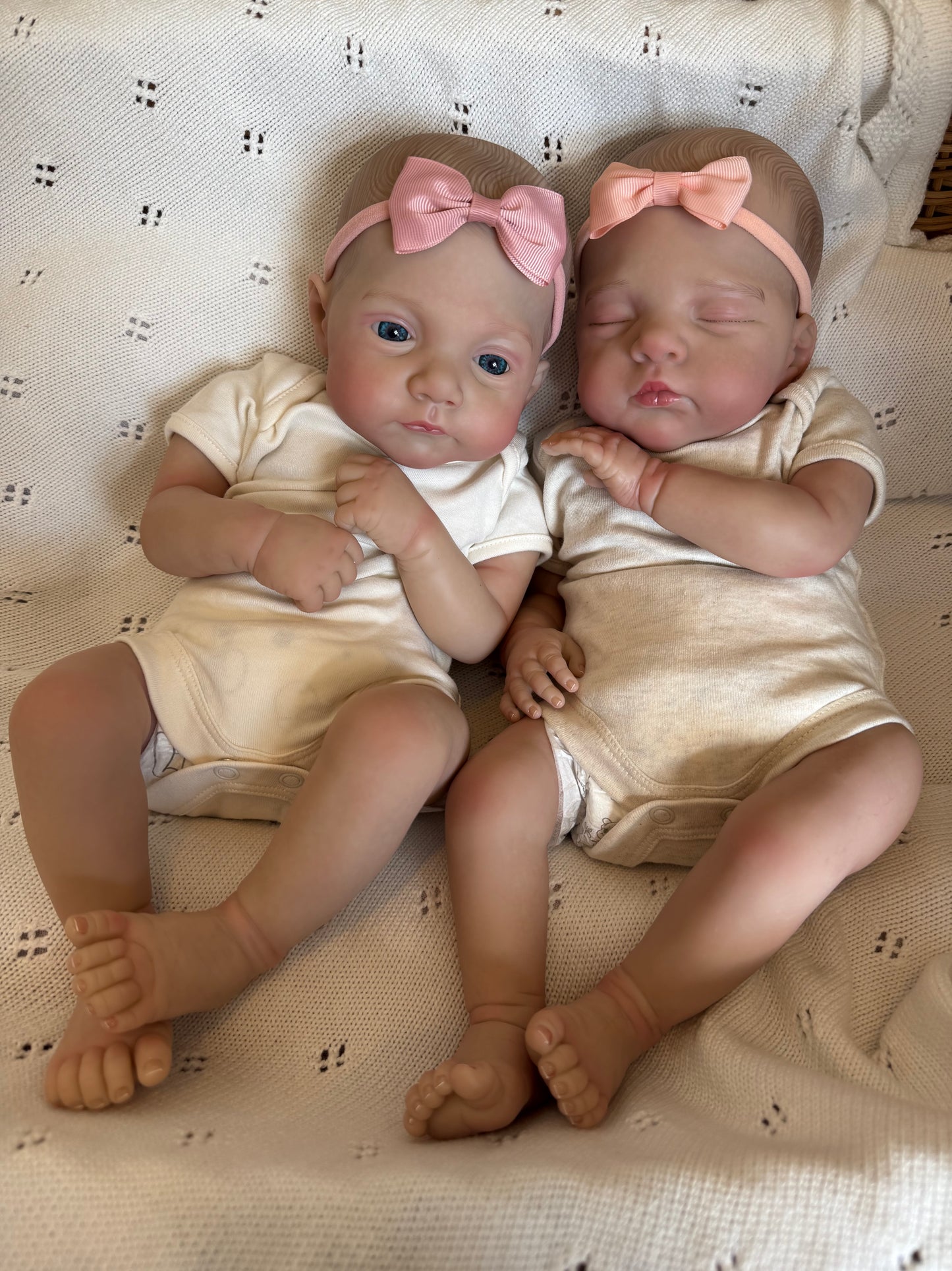 twin reborn baby girl dolls Isla and iris