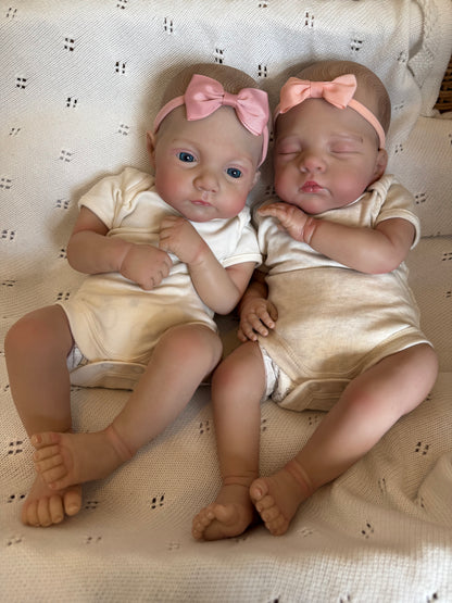 twin reborn baby girl dolls Isla and iris