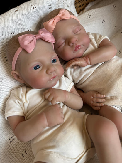 twin reborn baby girl dolls Isla and iris