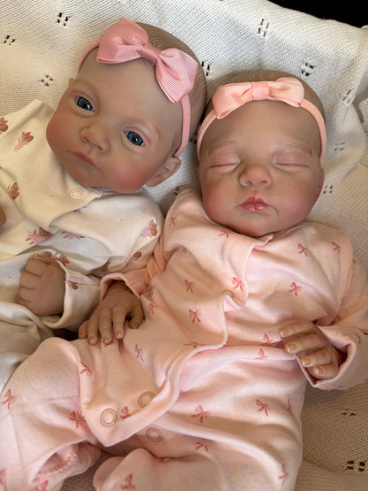 twin reborn baby girl dolls Isla and iris