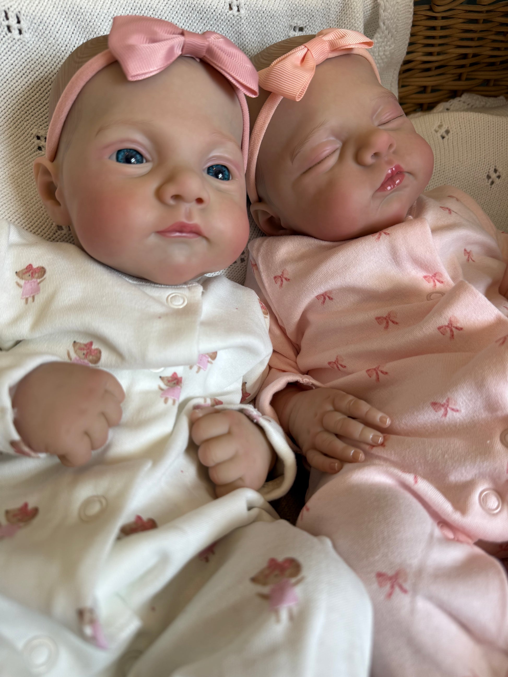 twin reborn baby girl dolls Isla and iris